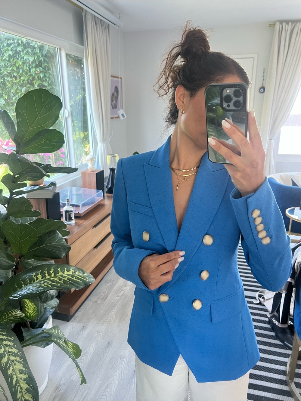 Veronica Beard Azure Blue Miller Dickey Double-Breasted blazer - Picture 6 of 14